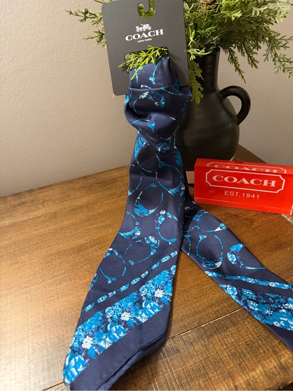 Coach Signature C Rose Meadow Silk Scarf - Picture 4 of 4